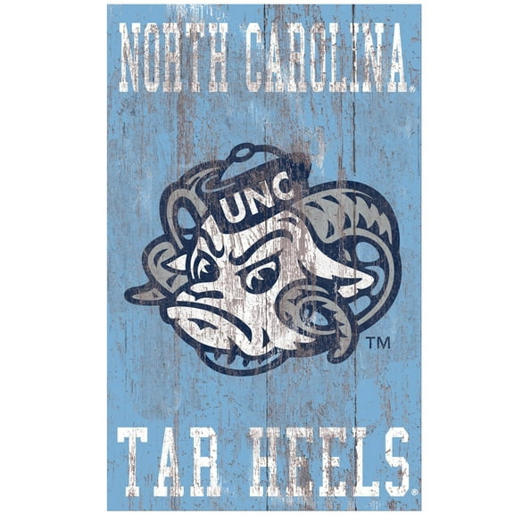 North Carolina Tar Heels 11'' x 19'' Heritage Distressed Logo Sign