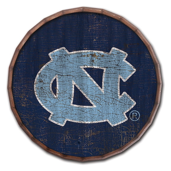 North Carolina Tar Heels 24" Cracked Color Barrel Top Sign