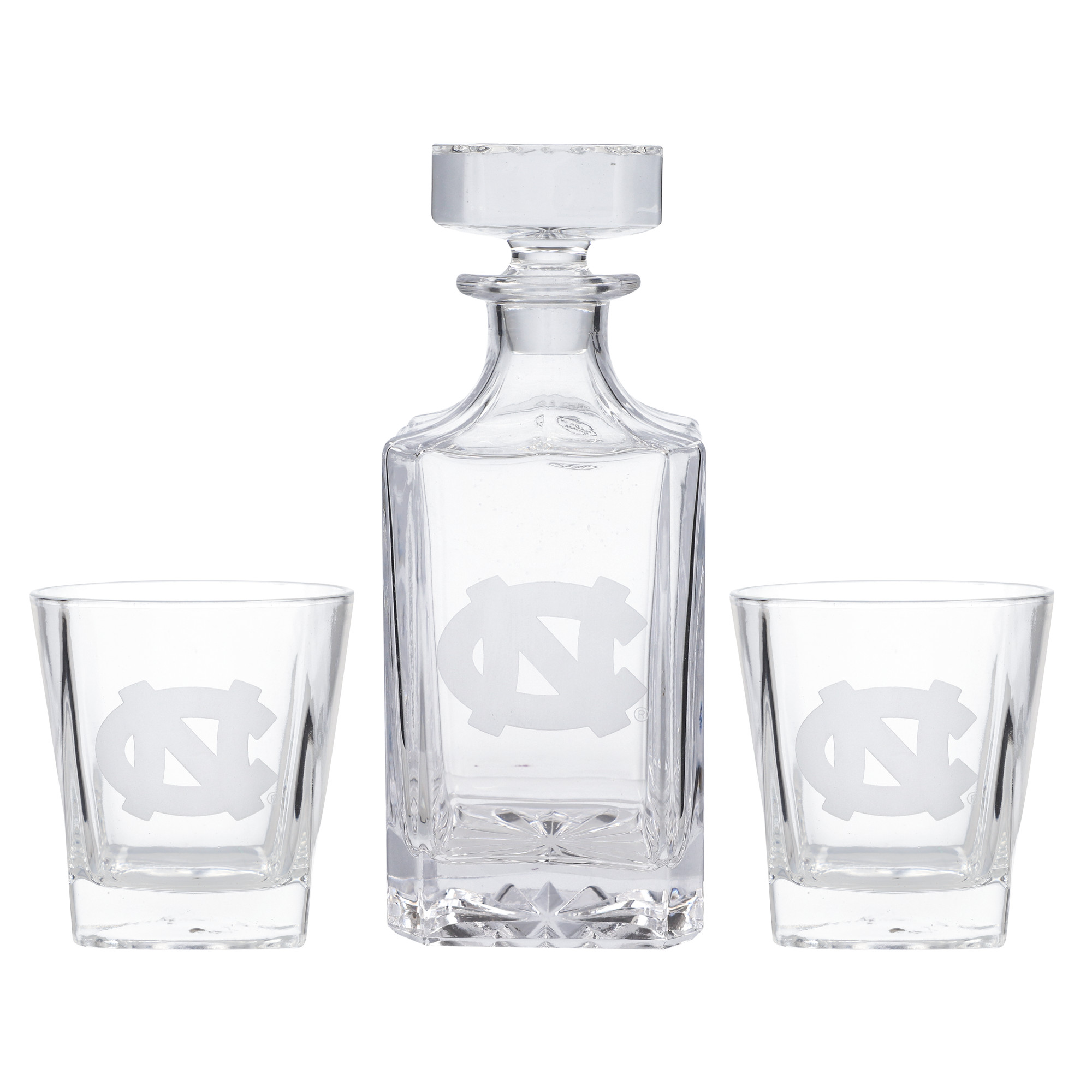 North Carolina Tar Heels 3Piece Decanter Set
