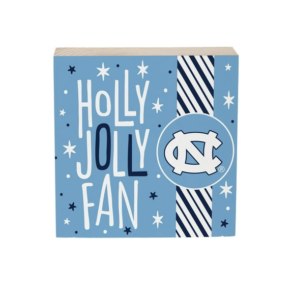 North Carolina Tar Heels 6" Holiday Wood Plock Shelf Sign