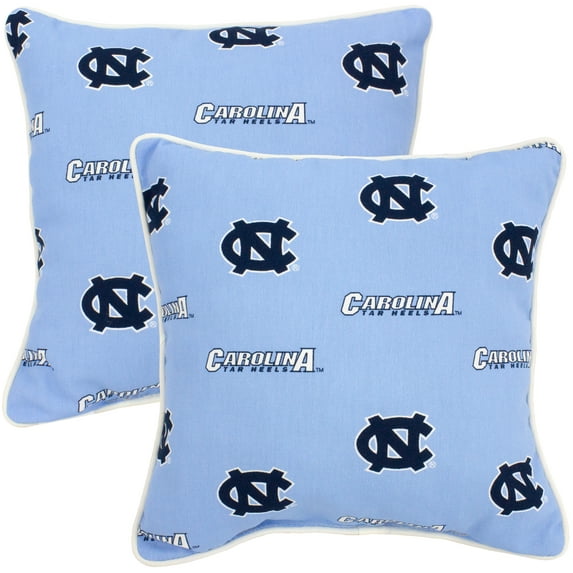 North Carolina Tar Heels College Covers Indoor or Outdoor Decorative Pillow Pair, 16 in x 16 in