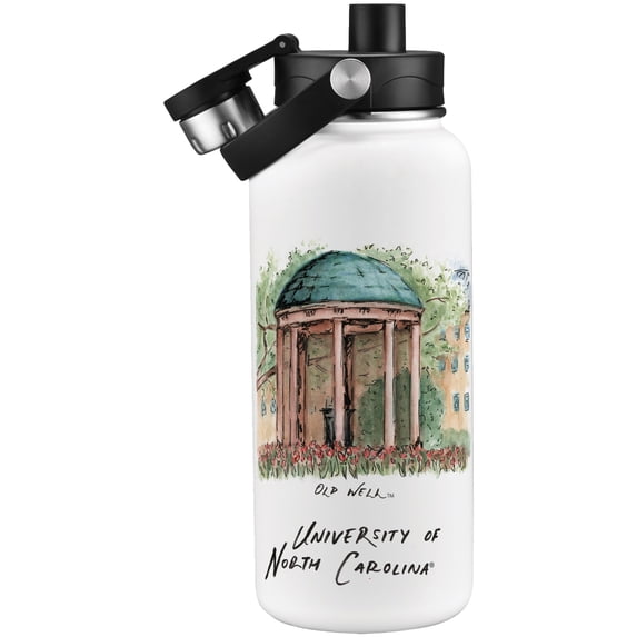 North Carolina Tar Heels Laura Wilcox Watercolors 34oz. Water Bottle