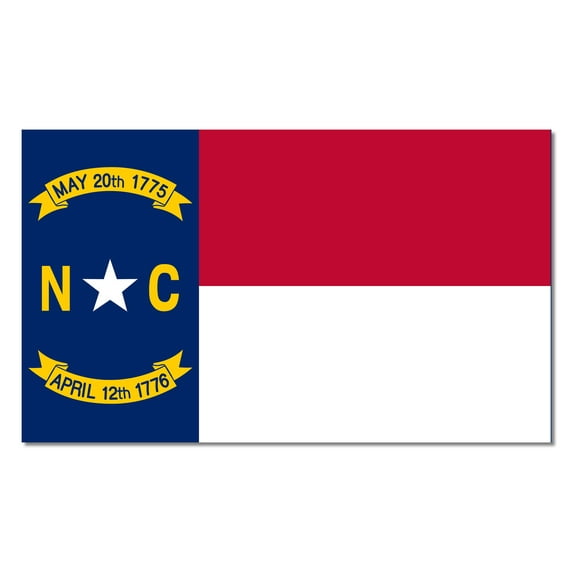 North Carolina - United State of America State Flag Vinyl Decal Sticker Car Window Bumper 5 X 3 Inches