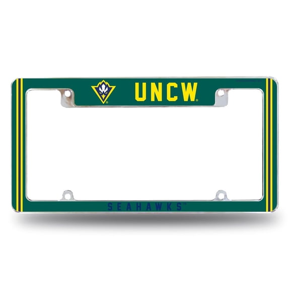 North Carolina Wilmington Seahawk's Chrome Metal License Plate Frame