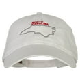 thumbnail image 1 of North Carolina with Map Outline Embroidered Washed Cotton Twill Cap - White OSFM, 1 of 5