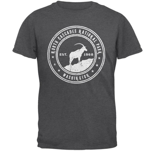 North Cascades National Park Mens T Shirt Dark Heather LG