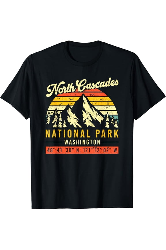 North Cascades Washington Vintage Retro National Park T-Shirt