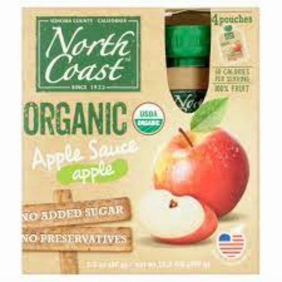 North Coast Apple Sauce Pouch, Honeycrisp, Organic-4 x 3.2 oz