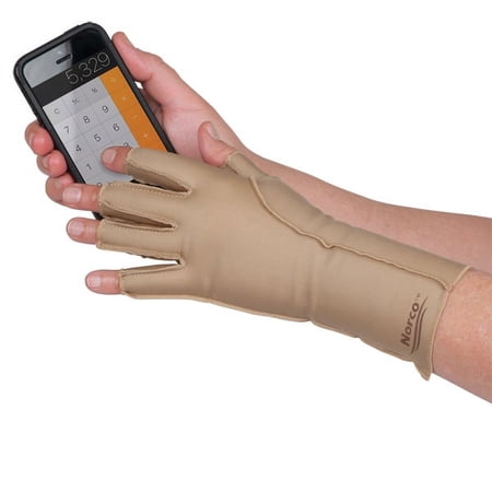 North Coast Medical Norco Heavy Compression Gloves, Open Finger, Small, Left