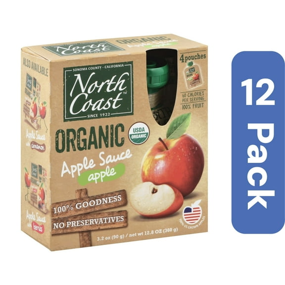 North Coast Organic Applesauce 4-Pack 12.8 oz (Pack Of 12)