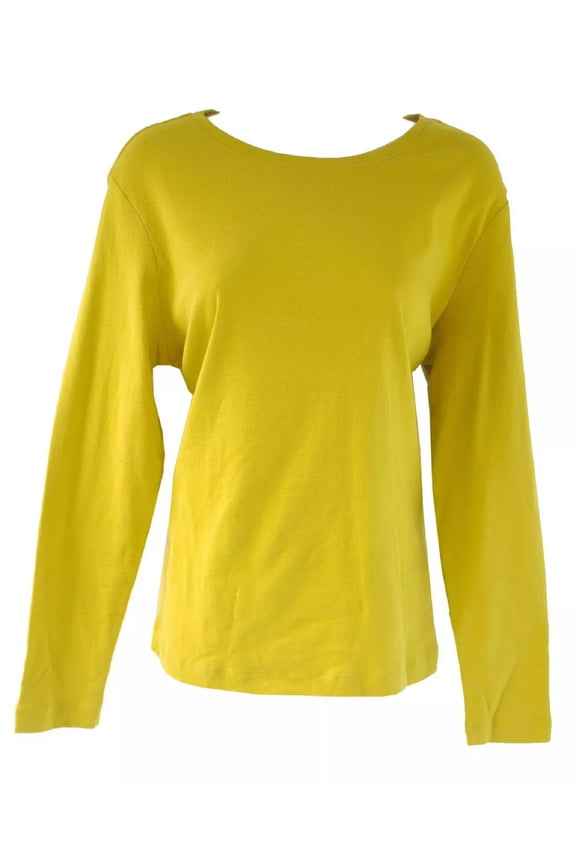 North Crest Antique Moss Long Sleeve Relaxed Fit Crew Neck T-Shirt, Women's Large