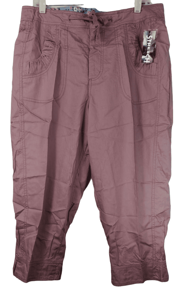 North Crest Women s PLUS Petite Rose Colored Gathering Capri Size 18W