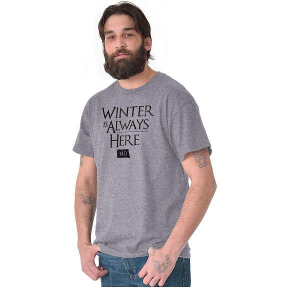 North Dakota Always Winter Funny ND Men's Graphic T Shirt Tees Brisco Brands L