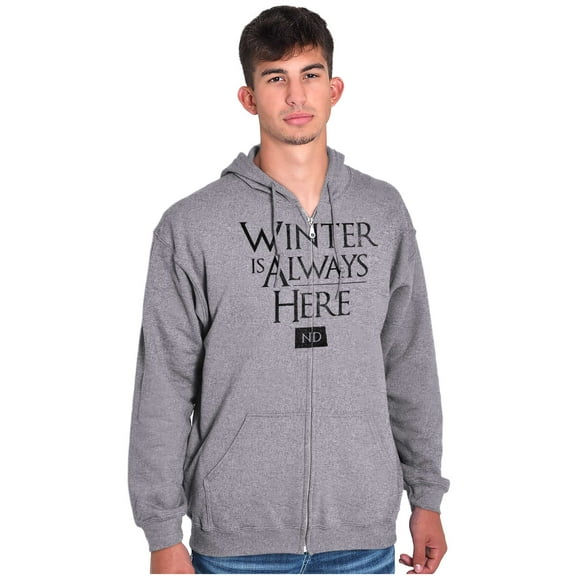 North Dakota Always Winter Funny ND Zip Up Hoodie Men's Women's Brisco Brands X