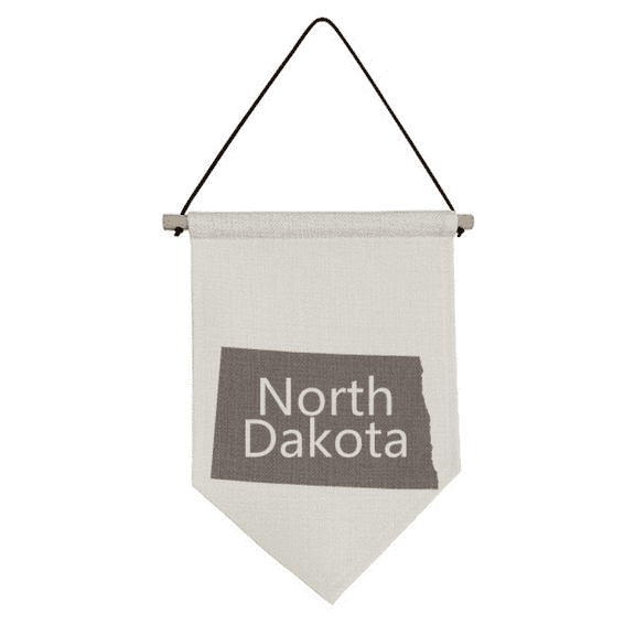 North Dakota America USA Map Outline Canvas Flag Hanging Wall Art Decor Banner