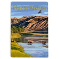 thumbnail image 1 of North Dakota, Bison Crossing River (12x18 Aluminum Art, Indoor Outdoor Metal Sign Decor), 1 of 5