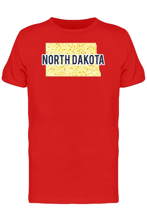 North Dakota Dotted Map Ts Tee Men's -Image by Shutterstock