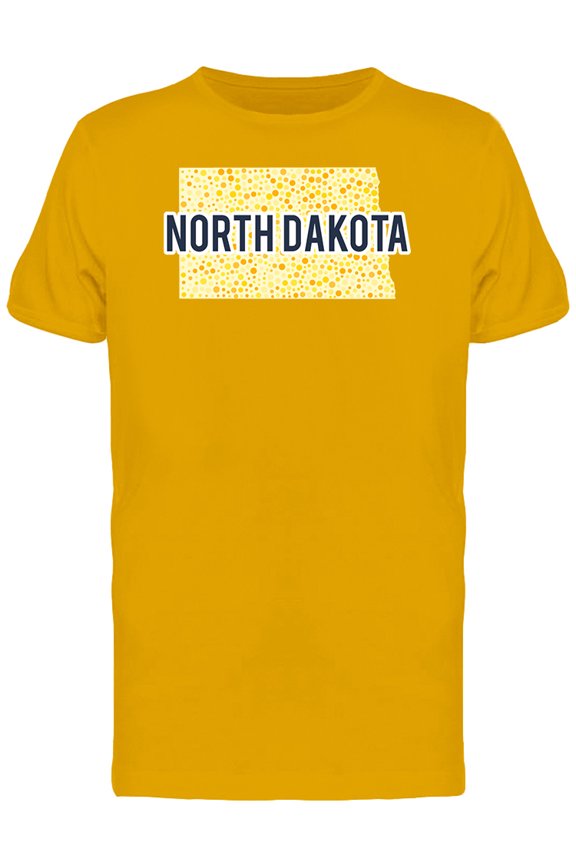 North Dakota Dotted Map Ts Tee Men's -Image by Shutterstock