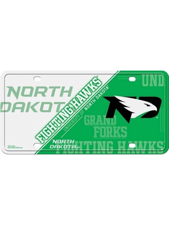 North Dakota Fighting Hawks Metal License Plate