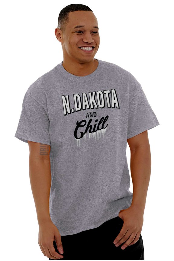 North Dakota Funny Midwest Winter ND Men's Graphic T Shirt Tees Brisco Brands X
