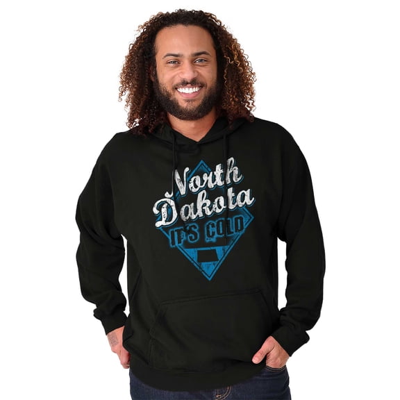 North Dakota It's Cold Funny Retro Hoodie Sweatshirt Women Men Brisco Brands S