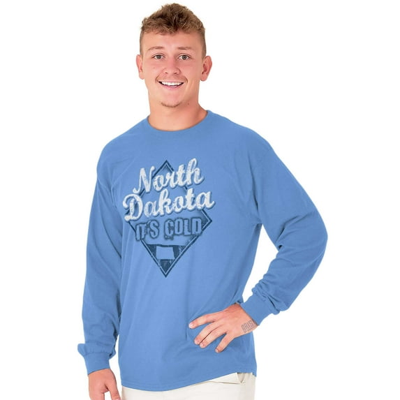 North Dakota It's Cold Funny Retro Long Sleeve TShirt Men Women Brisco Brands L