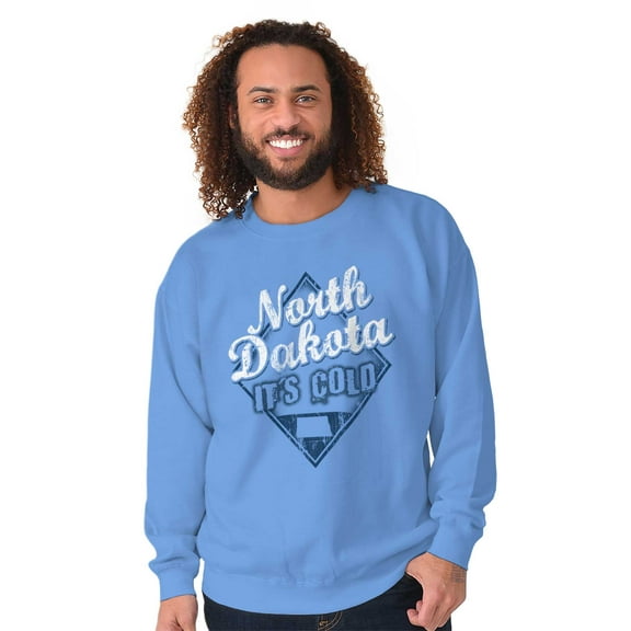 North Dakota It's Cold Funny Retro Unisex Plus Fleece Graphic Sweatshirt Brisco Brands 3X