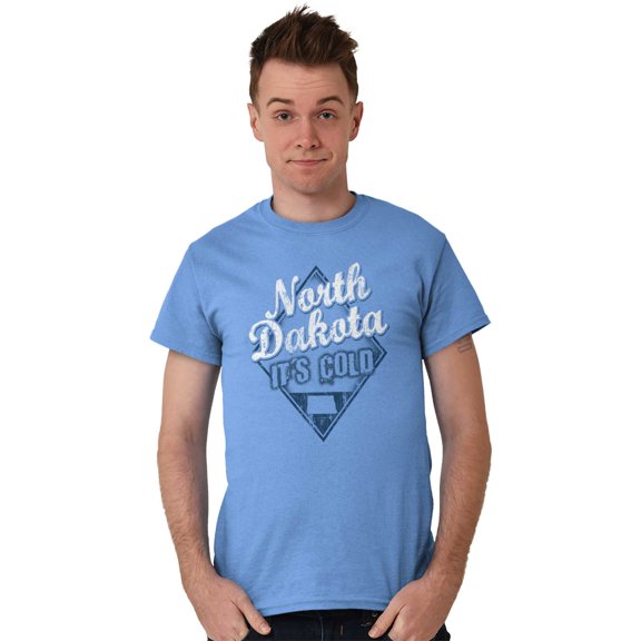 North Dakota It's Cold Funny Retro Plus Size Crewneck Graphic Tee Shirt Brisco Brands 2X
