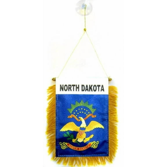 North Dakota Mini Banner Flag Great For Car & Home Window Mirror 2 Side