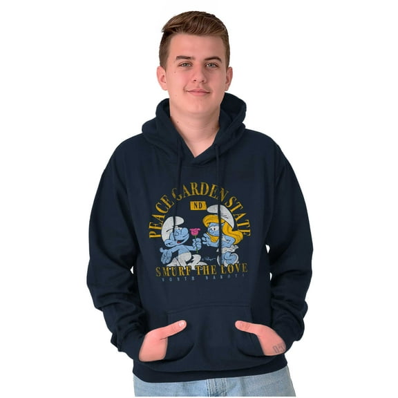 North Dakota ND Peace Garden Smurfs Hoodie Sweatshirt Women Men Brisco Brands S