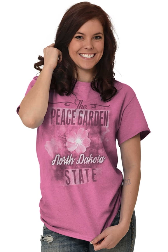 North Dakota ND State Flower Souvenir Women's Graphic T Shirt Tees Brisco Brands S