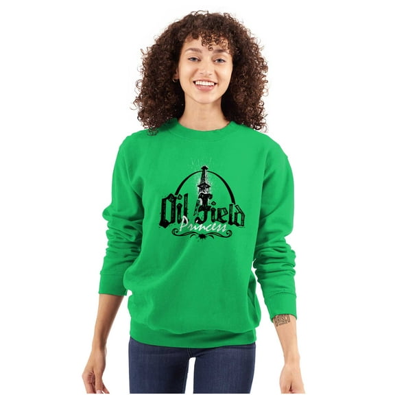 North Dakota Oil Field Princess Cute Women Crewneck Sweatshirt Brisco Brands S