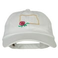 thumbnail image 1 of North Dakota Prairie Rose with Map Embroidered Unstructured Washed Cap - White OSFM, 1 of 5