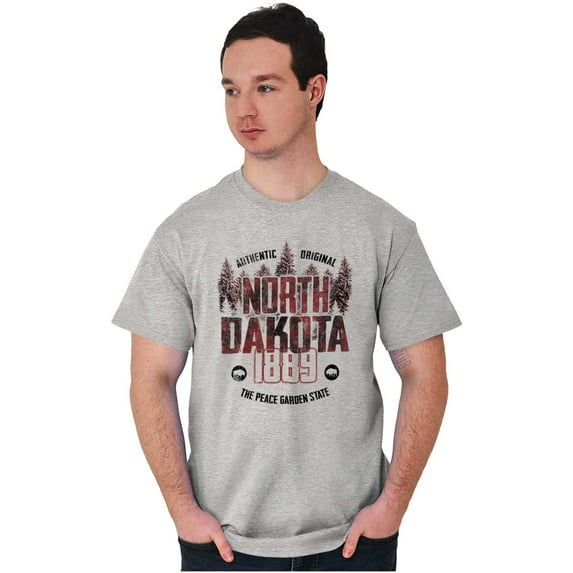 North Dakota Rugged Outdoor Adventure Men's Graphic T Shirt Tees Brisco Brands X