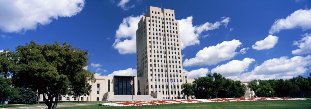 North Dakota State Capitol Building Bismarck North Dakota USA Canvas Art - Panoramic Images (7 x 18)