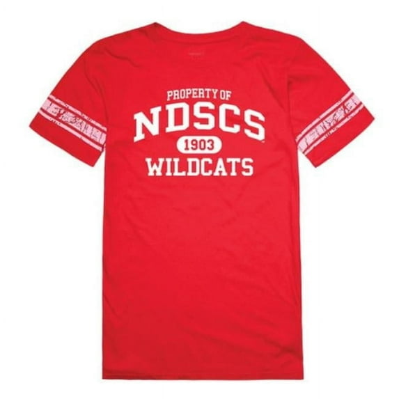 North Dakota State College of Science Wildcats Women Property Football T-Shirt, Red - Small