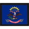 thumbnail image 1 of North Dakota State Flag Art 34x28 Large Black Ornate Wood Framed Canvas Art, 1 of 2
