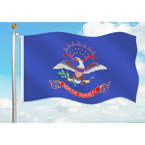 North Dakota State Flag - North Dakota flag outside/indoor,Double Sided Printed State Flags
