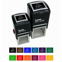 North Dakota State Flag Self-Inking Rubber Stamp Ink Stamper - Black Ink - Small 1 Inch