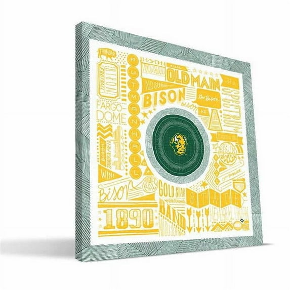 North Dakota State Pictograph Canvas - 24 x 24 in.