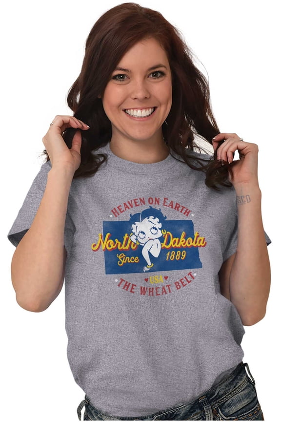 North Dakota State Pride Betty Boop Women's Graphic T Shirt Tees Brisco Brands M