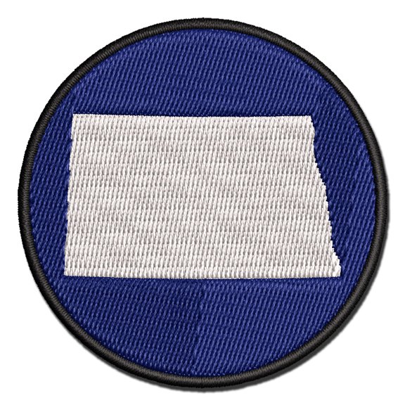 North Dakota State Silhouette Applique Multi-Color Embroidered Hook & Loop Patch - 3 Inch Medium