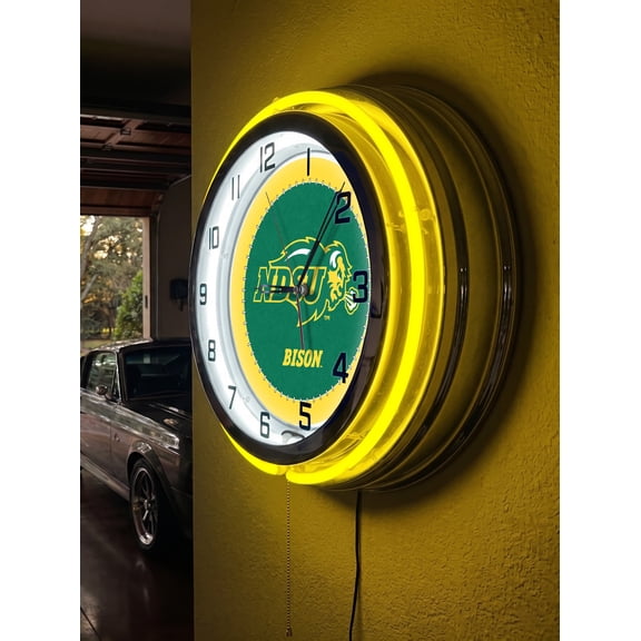 North Dakota State University 19" Double Neon Wall Clock