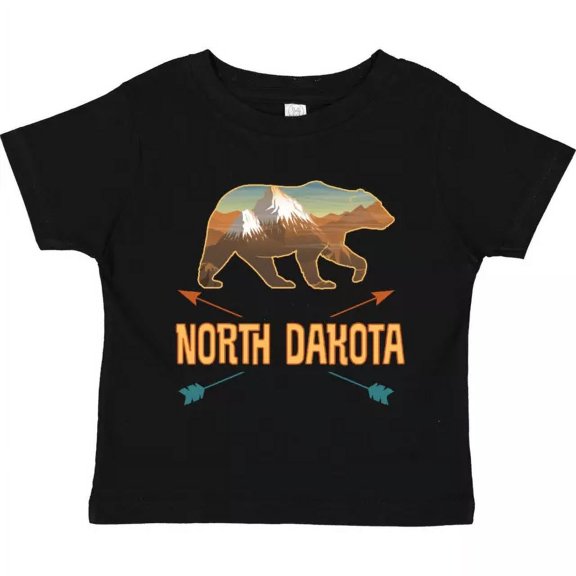 North Dakota Vacation Bear Silhouette Toddler T-Shirt Tribal Travel TODDLER SHORT SLEEVE TEE BELLA CANVAS 3001T