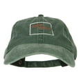 thumbnail image 1 of North Dakota with Map Outline Embroidered Washed Cotton Twill Cap - Dk Green OSFM, 1 of 5