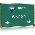 thumbnail image 1 of North Dayton Metal Tin Signs Interstate 75 Direction Signage Airport Highway Street Vintage Iron Poster Plaque Home Living Room Bar Restaurant Wall Decor 24x31.5 Inches, 1 of 5