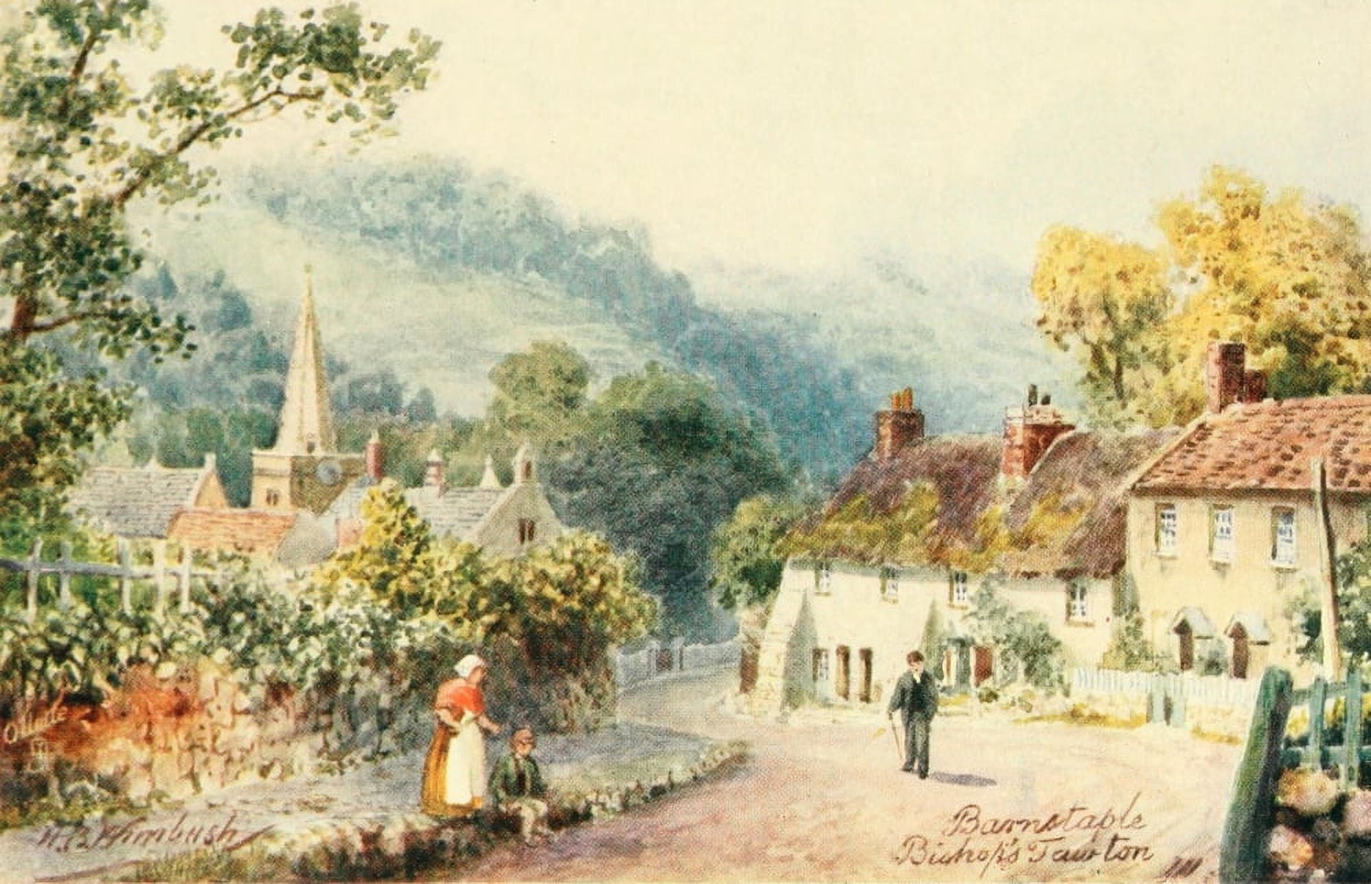 North Devon 1906 Bishops Tawton Canvas Art - Henry Bowser Wimbush (18 x 24)