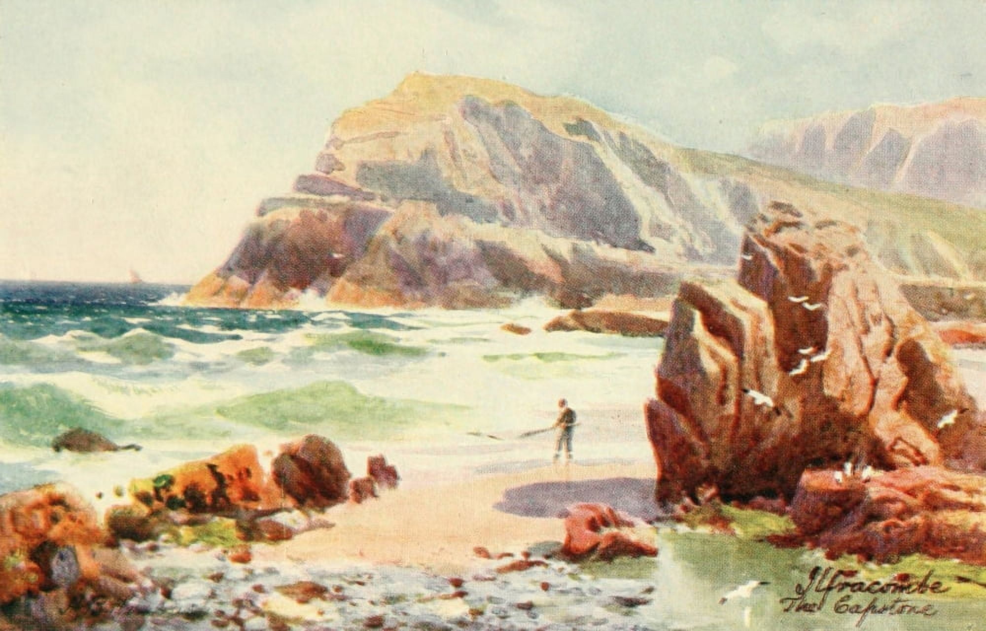 North Devon 1906 Capstone Ilfracombe Canvas Art - Henry Bowser Wimbush (24 x 36)