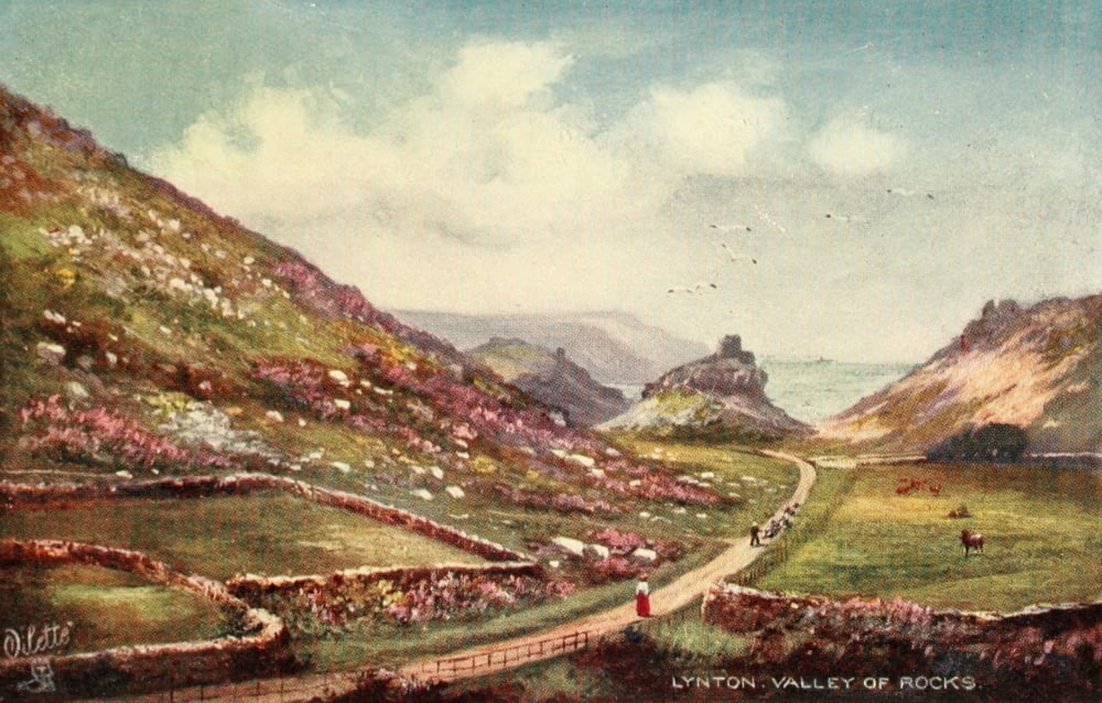 North Devon 1906 Valley of Rocks Canvas Art - Henry Bowser Wimbush (24 x 36)
