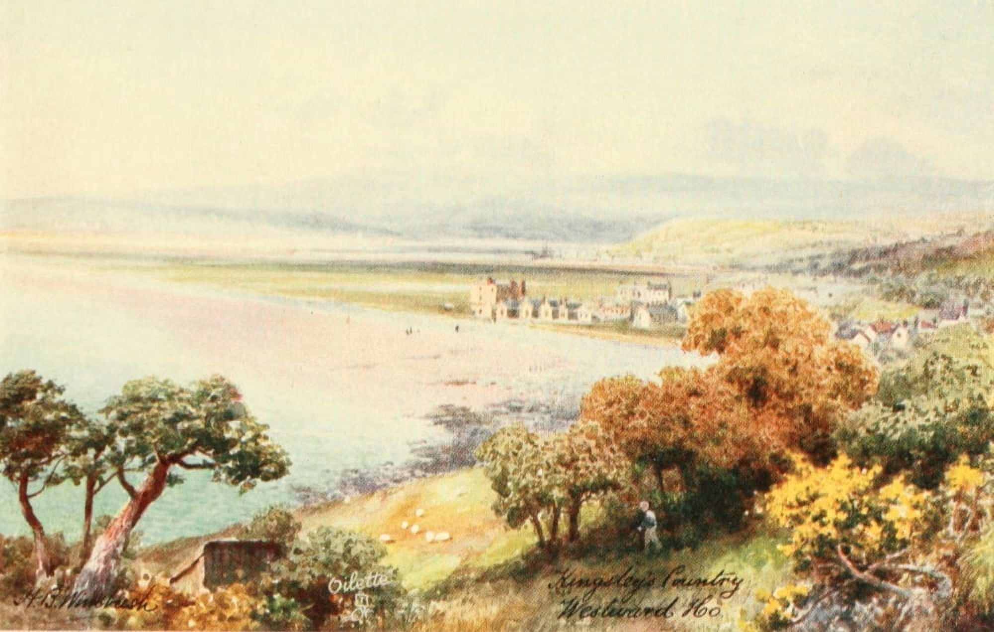 North Devon 1906 Westward Ho Canvas Art - Henry Bowser Wimbush (24 x 36)